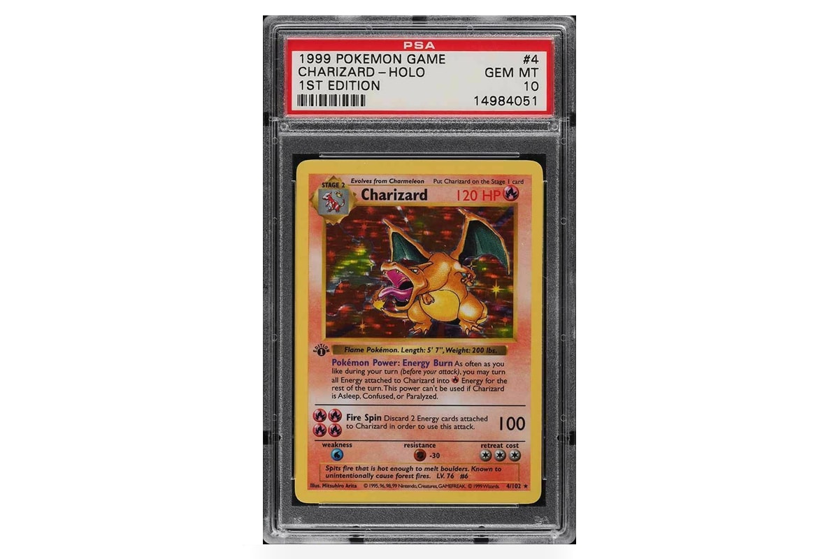 Pokémon charizard trading card game holographic first edition shadowless gem mint 300000 usd sale ebay auction bid 