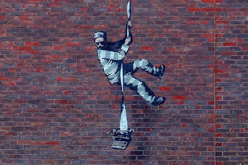 Possible 'Banksy' Artwork Reading Prison Wall Appearance Oscar Wilde The Ballad of Reading Gaol street art Gaol
