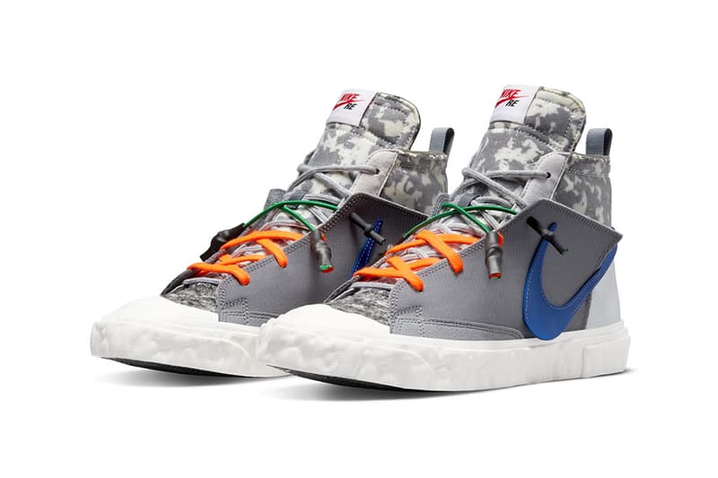 readymade nike blazer mid kaikai kiki exclusive light grey blue green orange white release info store list buying guide raffle price photos zingaro