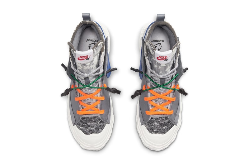 readymade nike blazer mid kaikai kiki exclusive light grey blue green orange white release info store list buying guide raffle price photos zingaro 
