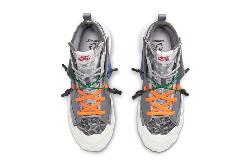 readymade nike blazer mid kaikai kiki exclusive light grey blue green orange white release info store list buying guide raffle price photos zingaro
