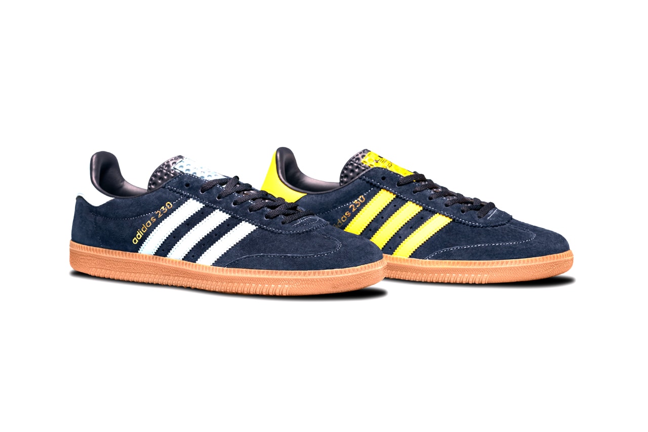 size? x adidas Originals AS 230 "Archive Series" 1980s Terrace Culture Casuals Sneaker Footwear Trainer OG Germany Sportswear Brand Classic Navy Suede Blue Yellow Leather Three Stripes