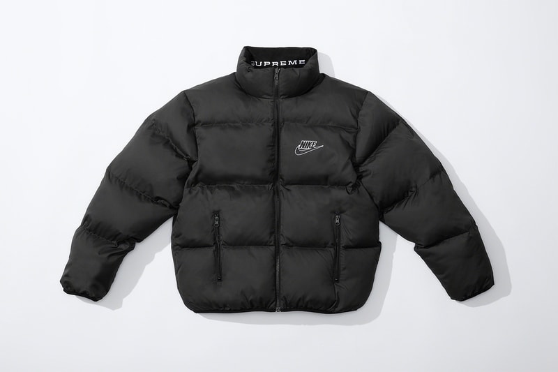 Supreme Nike Spring 2021 Collaboration Release Info Date Buy Price Reversible Puffy Jacket Track Shirt Hoodie Hooded Sweatshirt Pant Sweatpant beanies Neck Warmer Belt