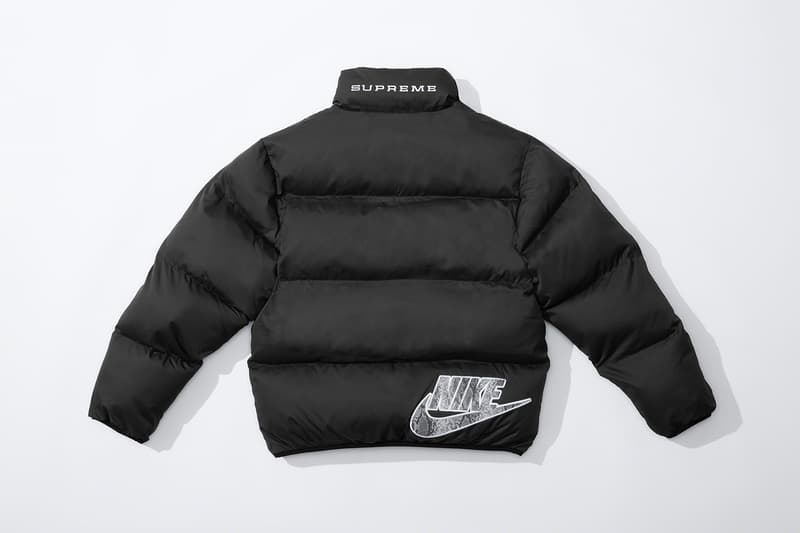 Supreme Nike Spring 2021 Collaboration Release Info Date Buy Price Reversible Puffy Jacket Track Shirt Hoodie Hooded Sweatshirt Pant Sweatpant beanies Neck Warmer Belt