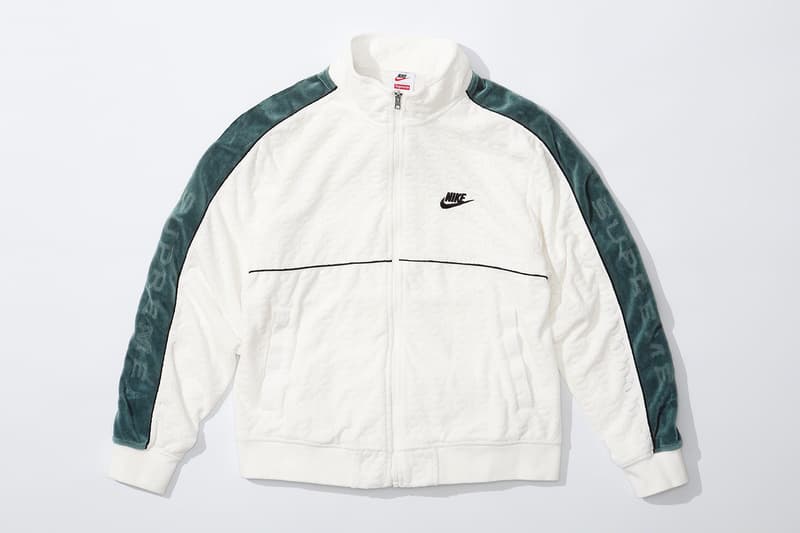 Supreme Nike Spring 2021 Collaboration Release Info Date Buy Price Reversible Puffy Jacket Track Shirt Hoodie Hooded Sweatshirt Pant Sweatpant beanies Neck Warmer Belt