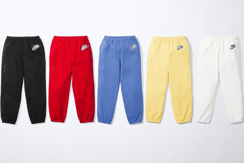 Supreme Nike Spring 2021 Collaboration Release Info Date Buy Price Reversible Puffy Jacket Track Shirt Hoodie Hooded Sweatshirt Pant Sweatpant beanies Neck Warmer Belt