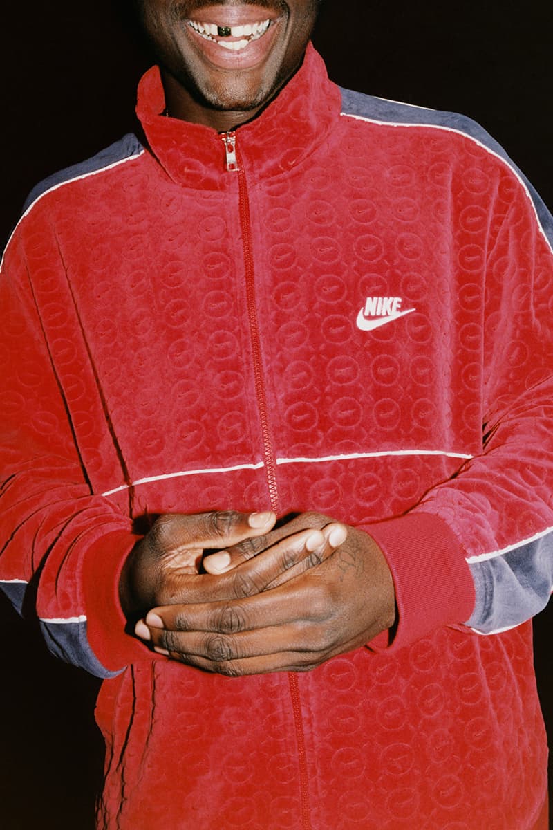 Supreme Nike Spring 2021 Collaboration Release Info Date Buy Price Reversible Puffy Jacket Track Shirt Hoodie Hooded Sweatshirt Pant Sweatpant beanies Neck Warmer Belt