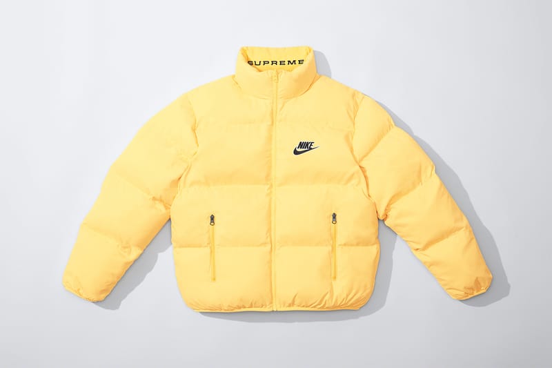 supreme nike half zip hooded sweatshirt pale yellow