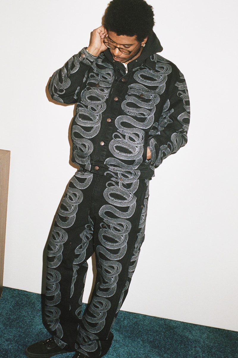 Supreme HYSTERIC GLAMOUR Spring 2021 Collaboration Release Info Date Buy Price Trench Trucker Jacket Track Sweater Flannel Shirt Rayon Painter Pant Shorts Zip Up Sweatshirt Crewneck L/S T-Shirt Crusher Lunchbox Set