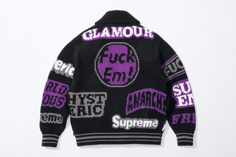 Supreme HYSTERIC GLAMOUR Spring 2021 Collaboration Release Info Date Buy Price Trench Trucker Jacket Track Sweater Flannel Shirt Rayon Painter Pant Shorts Zip Up Sweatshirt Crewneck L/S T-Shirt Crusher Lunchbox Set