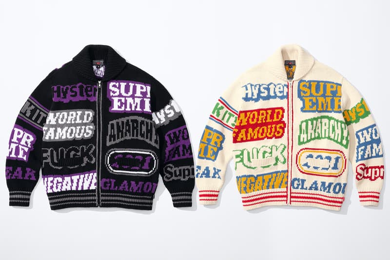 Supreme HYSTERIC GLAMOUR Spring 2021 Collaboration Release Info Date Buy Price Trench Trucker Jacket Track Sweater Flannel Shirt Rayon Painter Pant Shorts Zip Up Sweatshirt Crewneck L/S T-Shirt Crusher Lunchbox Set