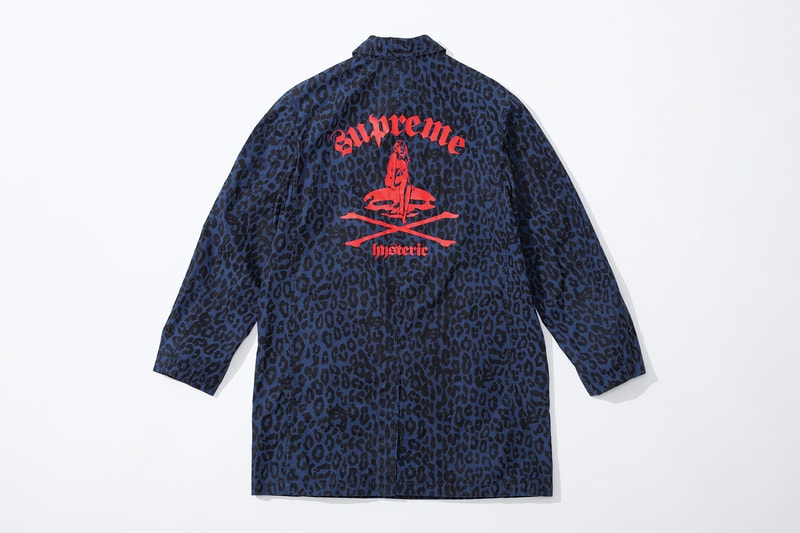 Supreme HYSTERIC GLAMOUR Spring 2021 Collaboration Release Info Date Buy Price Trench Trucker Jacket Track Sweater Flannel Shirt Rayon Painter Pant Shorts Zip Up Sweatshirt Crewneck L/S T-Shirt Crusher Lunchbox Set