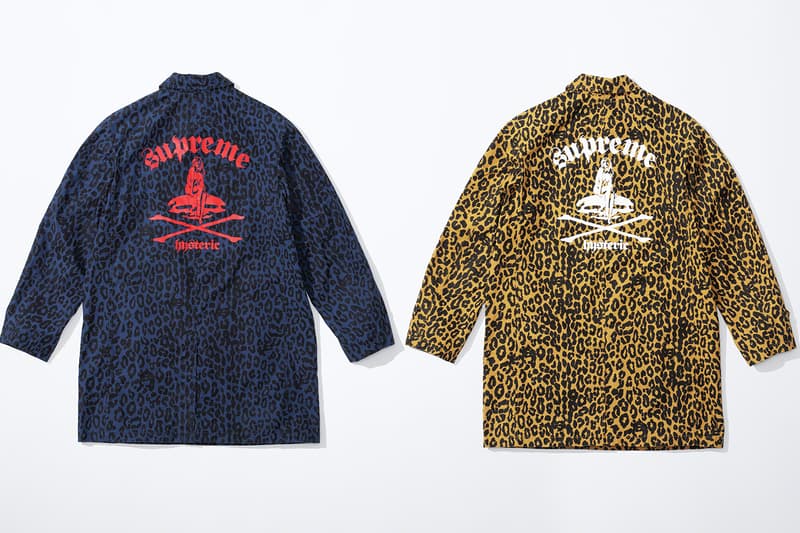 Supreme HYSTERIC GLAMOUR Spring 2021 Collaboration Release Info Date Buy Price Trench Trucker Jacket Track Sweater Flannel Shirt Rayon Painter Pant Shorts Zip Up Sweatshirt Crewneck L/S T-Shirt Crusher Lunchbox Set