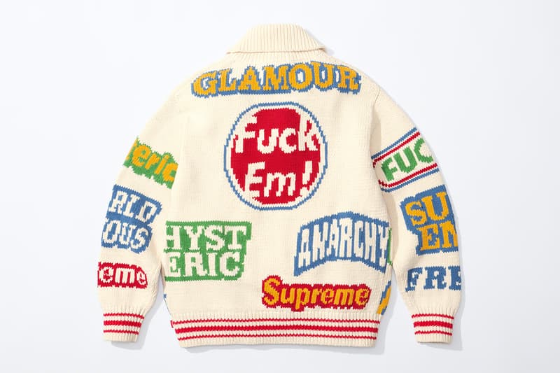 Supreme HYSTERIC GLAMOUR Spring 2021 Collaboration Release Info Date Buy Price Trench Trucker Jacket Track Sweater Flannel Shirt Rayon Painter Pant Shorts Zip Up Sweatshirt Crewneck L/S T-Shirt Crusher Lunchbox Set