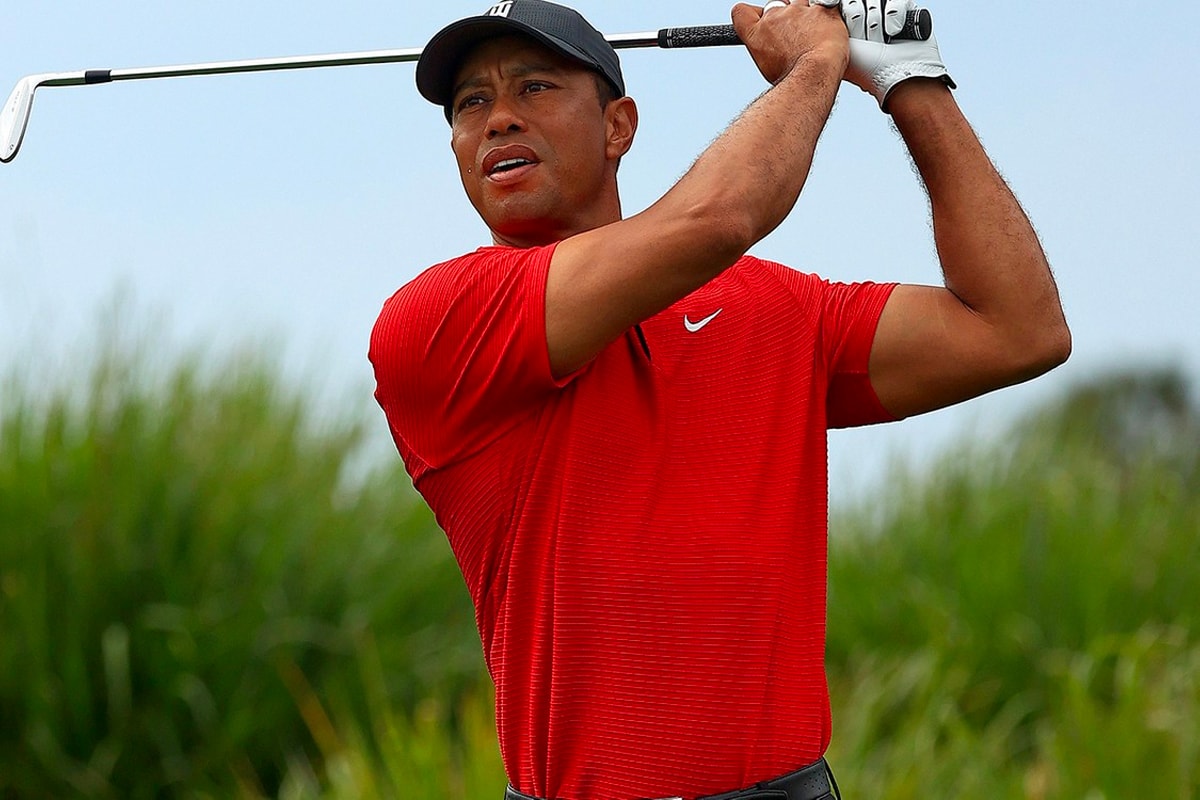 Tiger Woods First Public Statement Since Crash Thanks Golfers Red Shirt Gesture PGA Golf Nike WGC-Workday Championship PGA Tour For tiger Sunday Red Black Pants Hat