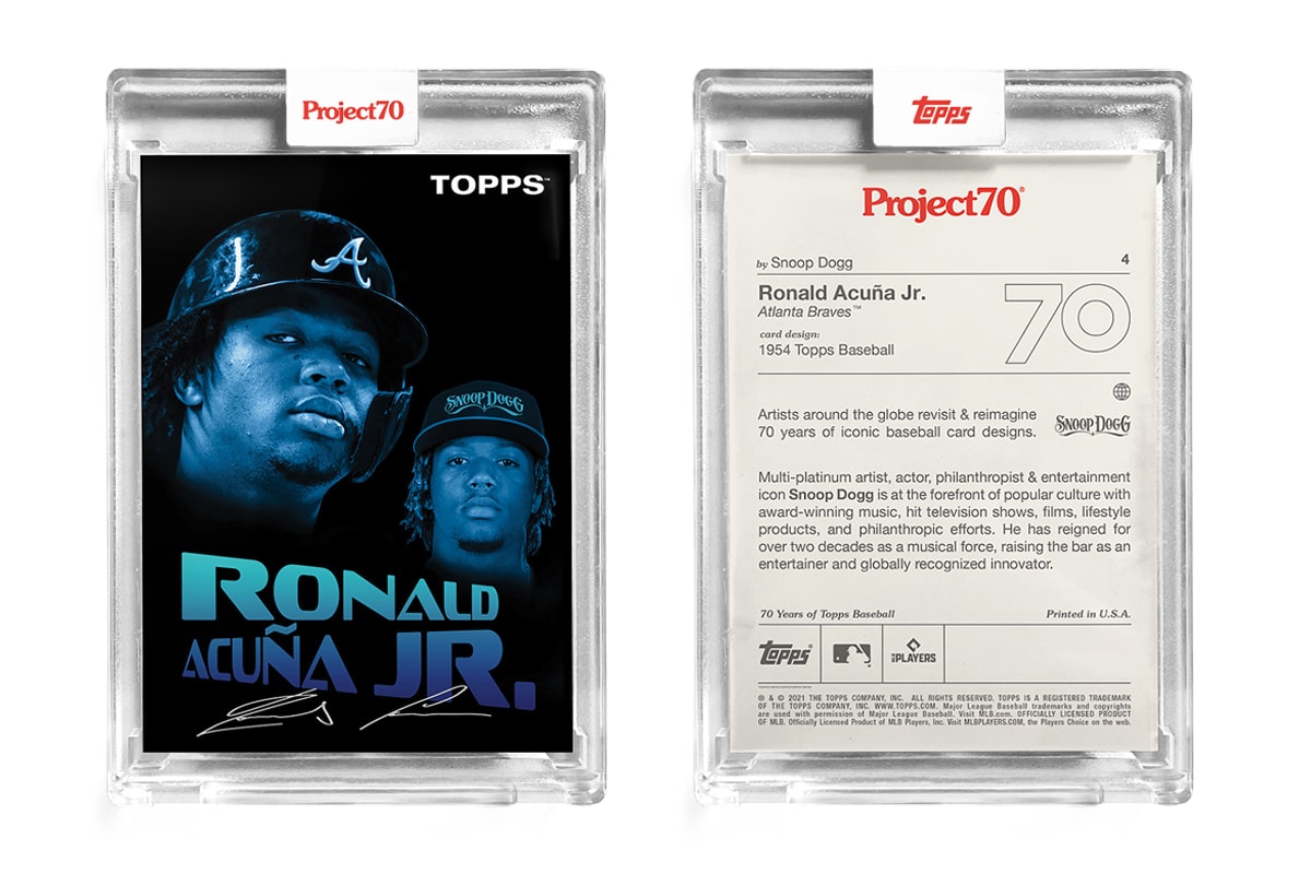 Topps Project70 Celebrates 70 Years With Artist Collaborations for Limited Edition Baseball Cards Trading Cards Sports Trading Cards Chinatown Market Snoop Dogg Bobby Hundreds Mister Cartoon Ben Baller FUTURA Jeff Staple King Saladeen Matt McCormick UNDEFEATED