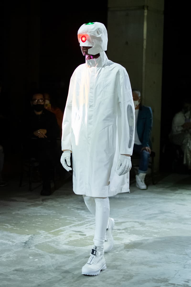 UNDERCOVER FW21 Runway, 'Evangelion' Collaboration collection release date info buy price fall winter 2021 3.0 1.0 thrice upon a time movie hideaki anno clothing mech suit plugsuit angel