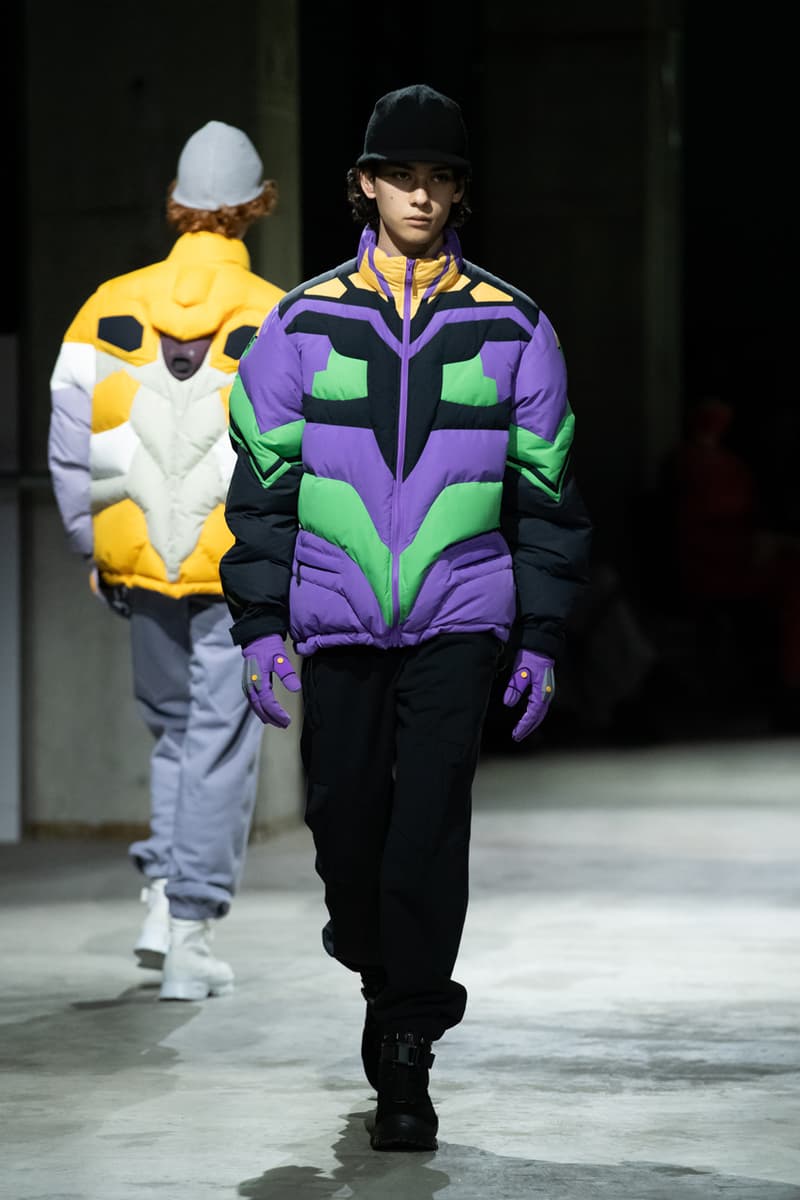 UNDERCOVER FW21 Runway, 'Evangelion' Collaboration collection release date info buy price fall winter 2021 3.0 1.0 thrice upon a time movie hideaki anno clothing mech suit plugsuit angel