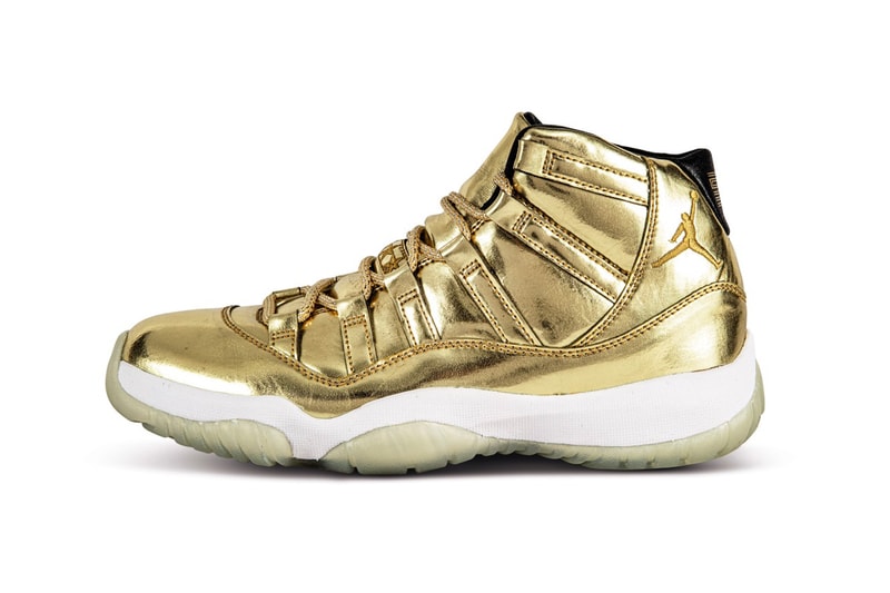 Usher's Air Jordan 9 and 11 "Metallic Gold" Samples Are up for Auction Sotheby's English Sole Air Jordan Usher Raymond Air Jordan 11