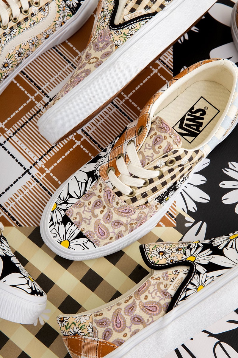 Vans "Meadow Patchwork" Pack Era, Slip-On Sneakers release date info buy colorway price patterns sk8 lo