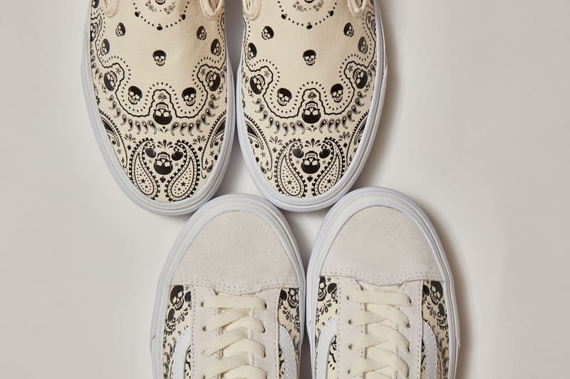 bandana print slip on vans