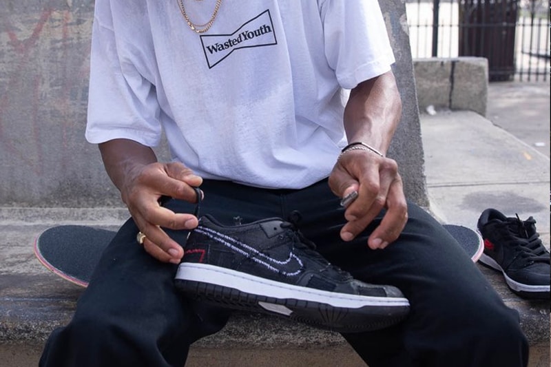Verdy Nike SB Dunk Low Wasted Youth Campaign Release Info dd8386-001 BLACK UNIVERSITY RED WHITE BLACK