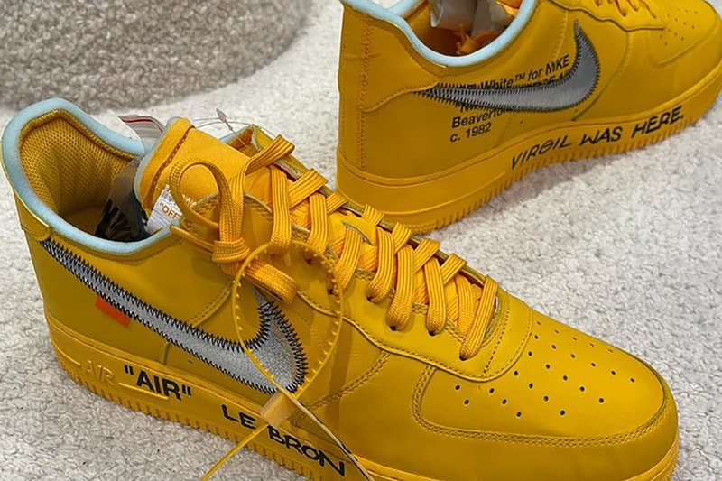 virgil abloh gifts lebron james off white nike air force 1 low yellow silver black lives matter nba all star game 2021 tunnel store list buying guide release info photos 