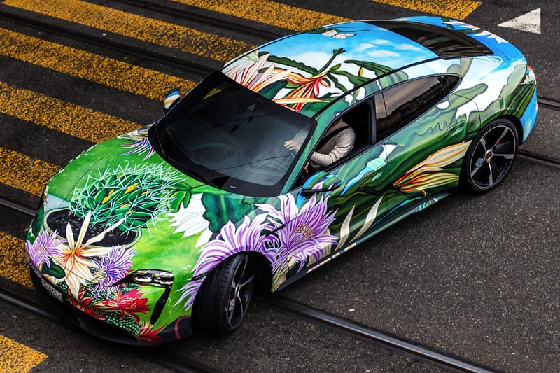 Hyperrealistic Florals Wrap the Porsche Taycan 4S Artcar