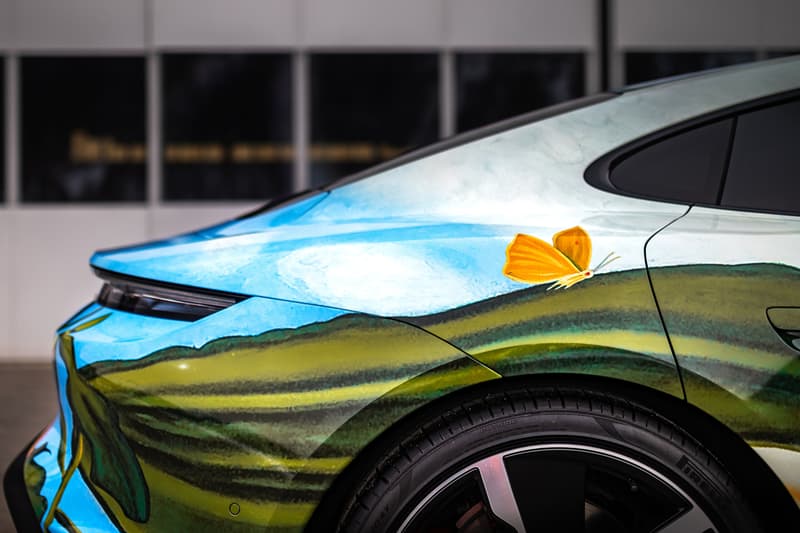 2020 Porsche Taycan 4S Artcar by Richard Phillips RM Sotheby's Charity Auction Hyperrealist Art Design German Electric Cars EV Vehicles