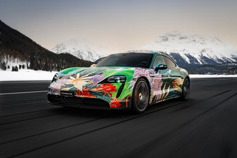 2020 Porsche Taycan 4S Artcar by Richard Phillips RM Sotheby's Charity Auction Hyperrealist Art Design German Electric Cars EV Vehicles