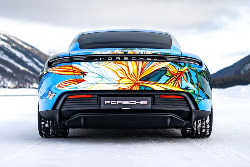 2020 Porsche Taycan 4S Artcar by Richard Phillips RM Sotheby's Charity Auction Hyperrealist Art Design German Electric Cars EV Vehicles