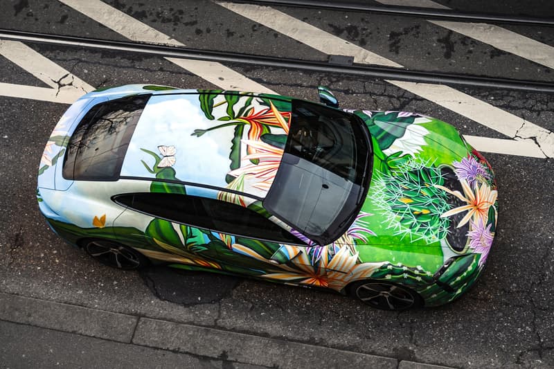 2020 Porsche Taycan 4S Artcar by Richard Phillips RM Sotheby's Charity Auction Hyperrealist Art Design German Electric Cars EV Vehicles