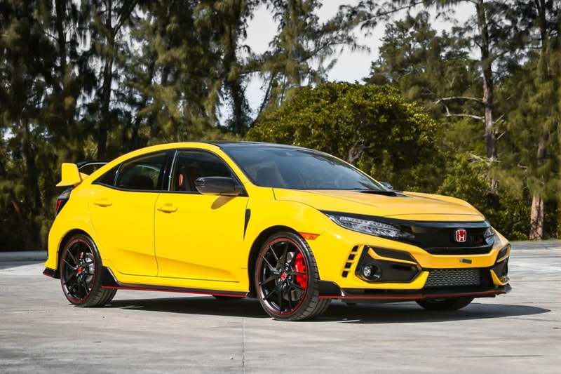 2021 Honda Civic Type R Limited Edition Bring a Trailer Auction Rare Japanese JDM Import USA US United States 003 600 Turbocharged Hot Hatchback Yellow Black Bumblebee