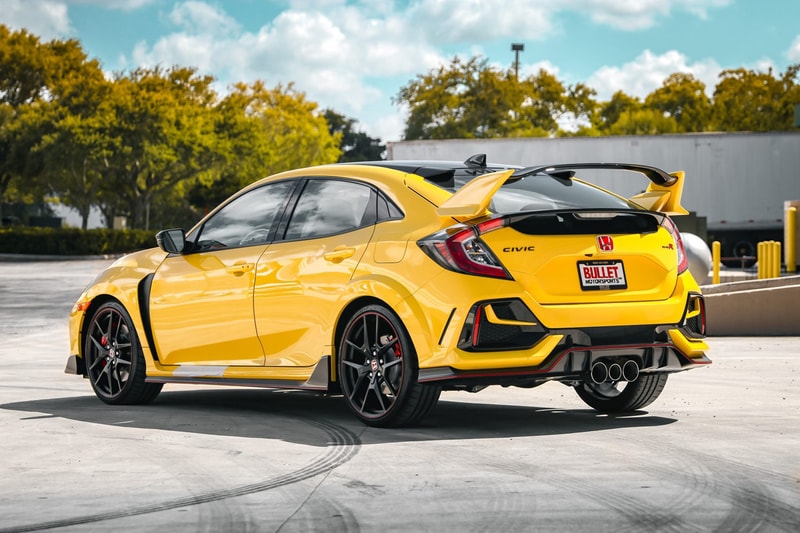 2021 Honda Civic Type R Limited Edition Bring a Trailer Auction Rare Japanese JDM Import USA US United States 003 600 Turbocharged Hot Hatchback Yellow Black Bumblebee