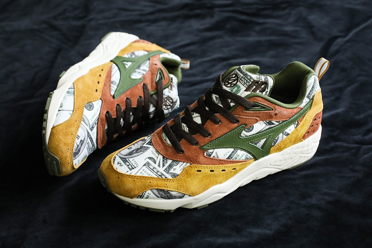 24karats mita sneakers mizuno contender olive brown white money print official release date info photos price store list buying guide