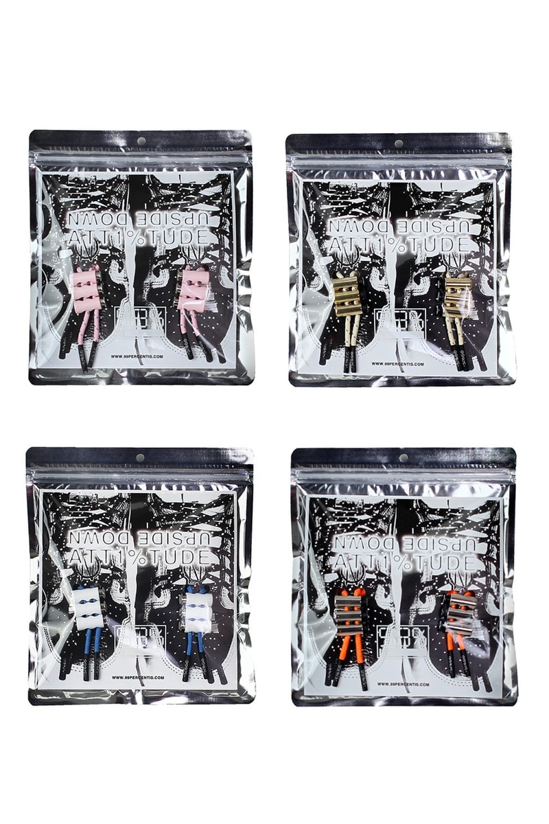 99%IS- UPSIDE DOWN ATT1%TUDE SHOELACES Info footwear fashion korea Blue pink beige orange Bajowoo