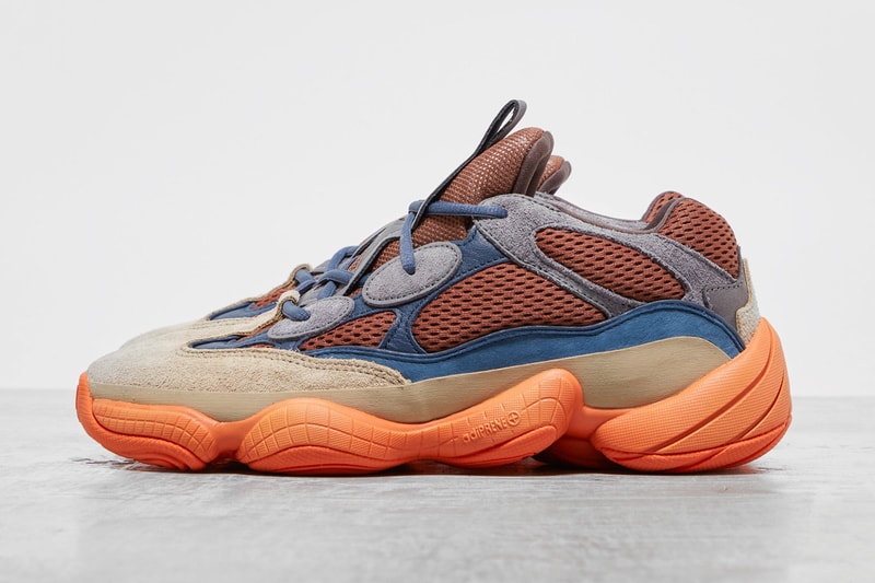 kanye west adidas yeezy 500 enflame red blue orange tan official release date info photos price store list buying guide