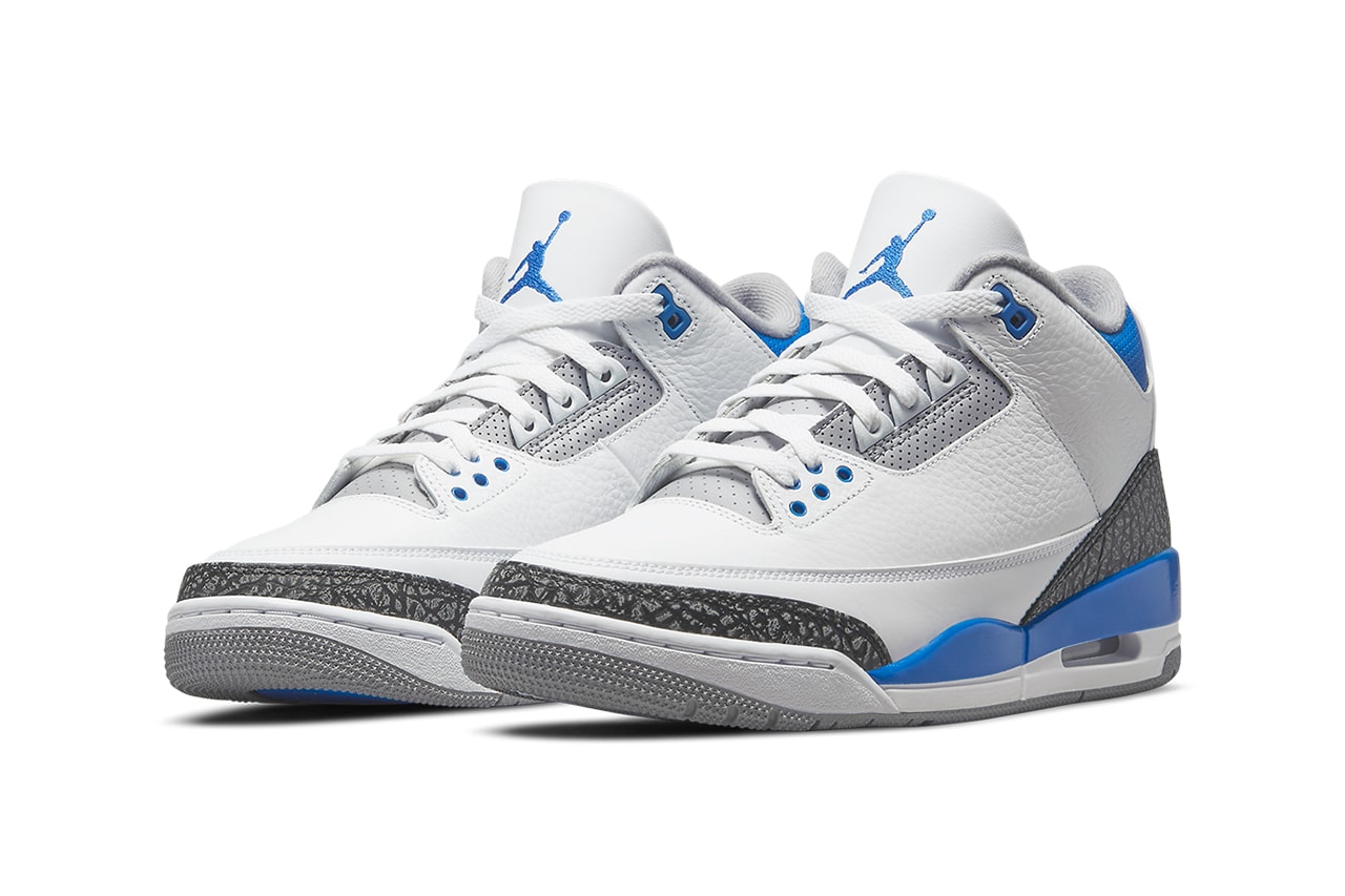 air jorda 3 white black cement grey racer blue CT8532 145 release date info store list buying guide photos price 