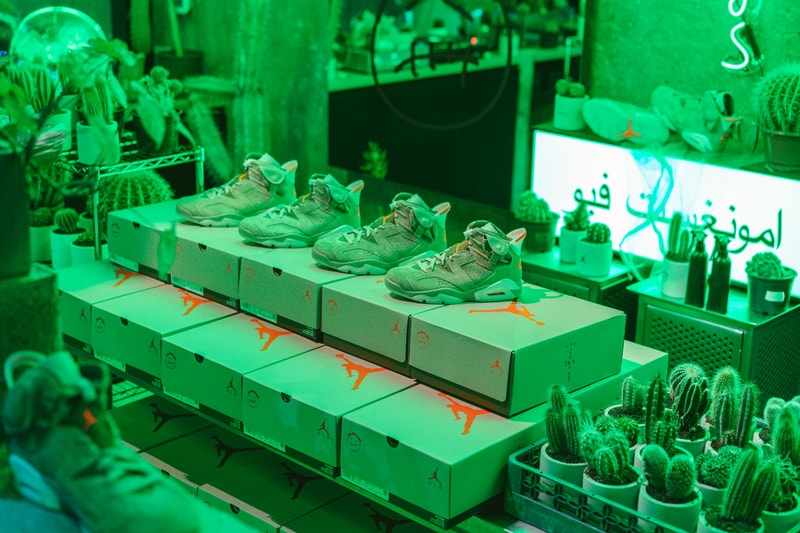 amongst few AL AMONGST FEW CACTUS LLC Cactus Jack Travis Scott Air Jordan 6 "British Khaki" UAE United Arab Emirates Cacti Grow House Installation Release Information