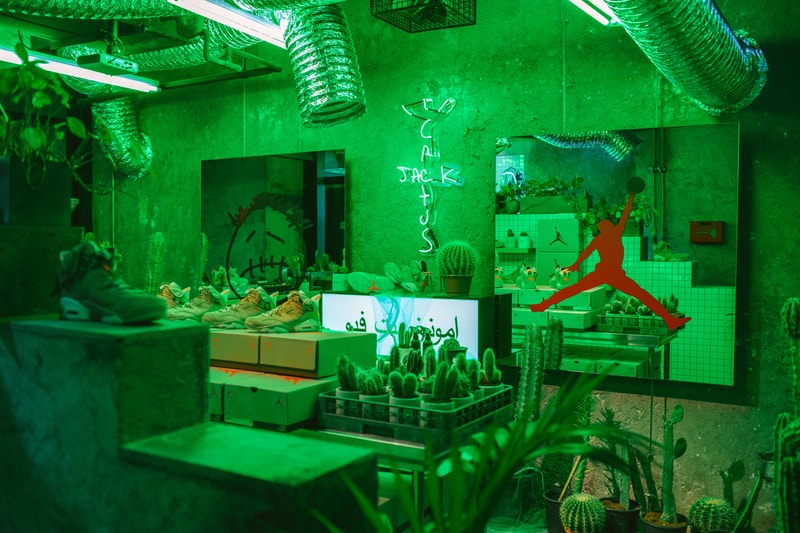 amongst few AL AMONGST FEW CACTUS LLC Cactus Jack Travis Scott Air Jordan 6 "British Khaki" UAE United Arab Emirates Cacti Grow House Installation Release Information