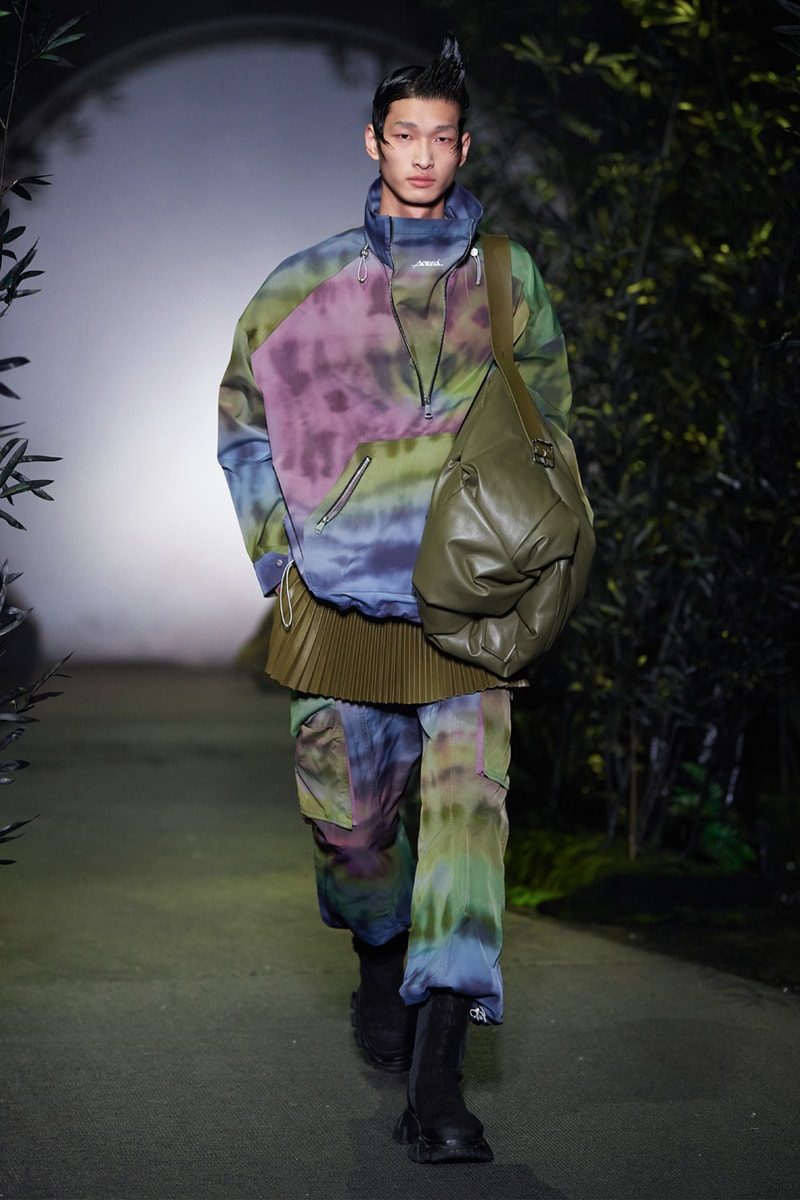 Angel Chen Fall/Winter 2021 Collection Runway show lookbook fw21 canada goose rombaut collaboration dragon lady boots jacket tie dye black white anna may wong daughter of butterfly actress