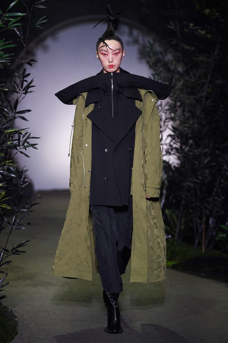Angel Chen Fall/Winter 2021 Collection Runway show lookbook fw21 canada goose rombaut collaboration dragon lady boots jacket tie dye black white anna may wong daughter of butterfly actress