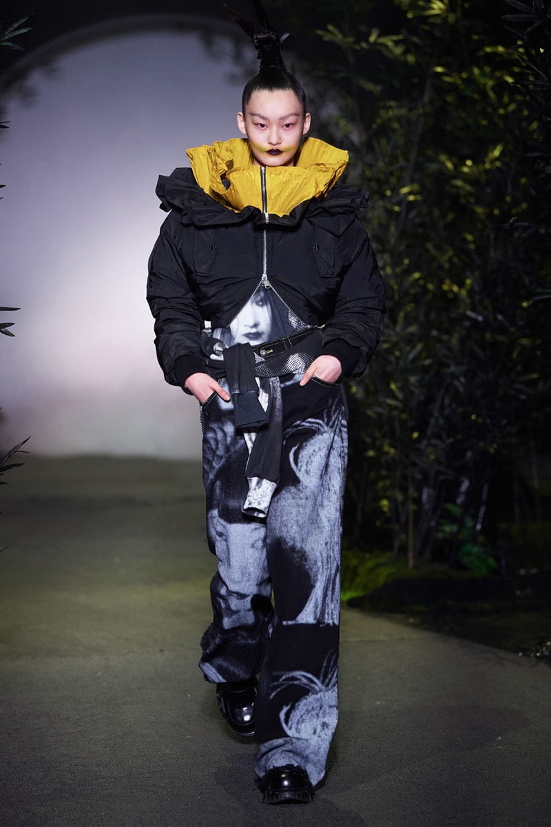 Angel Chen Fall/Winter 2021 Collection Runway show lookbook fw21 canada goose rombaut collaboration dragon lady boots jacket tie dye black white anna may wong daughter of butterfly actress