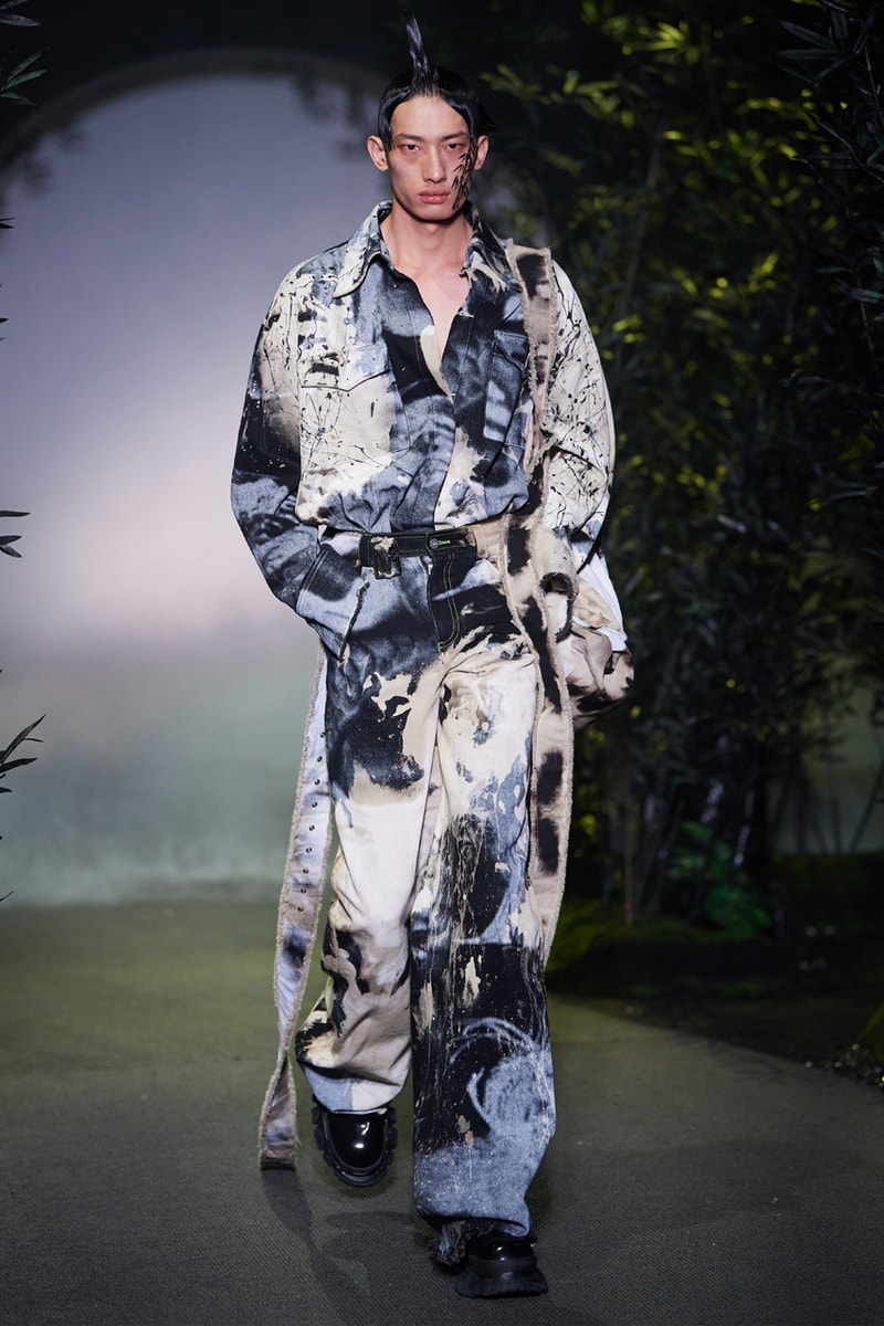 Angel Chen Fall/Winter 2021 Collection Runway show lookbook fw21 canada goose rombaut collaboration dragon lady boots jacket tie dye black white anna may wong daughter of butterfly actress