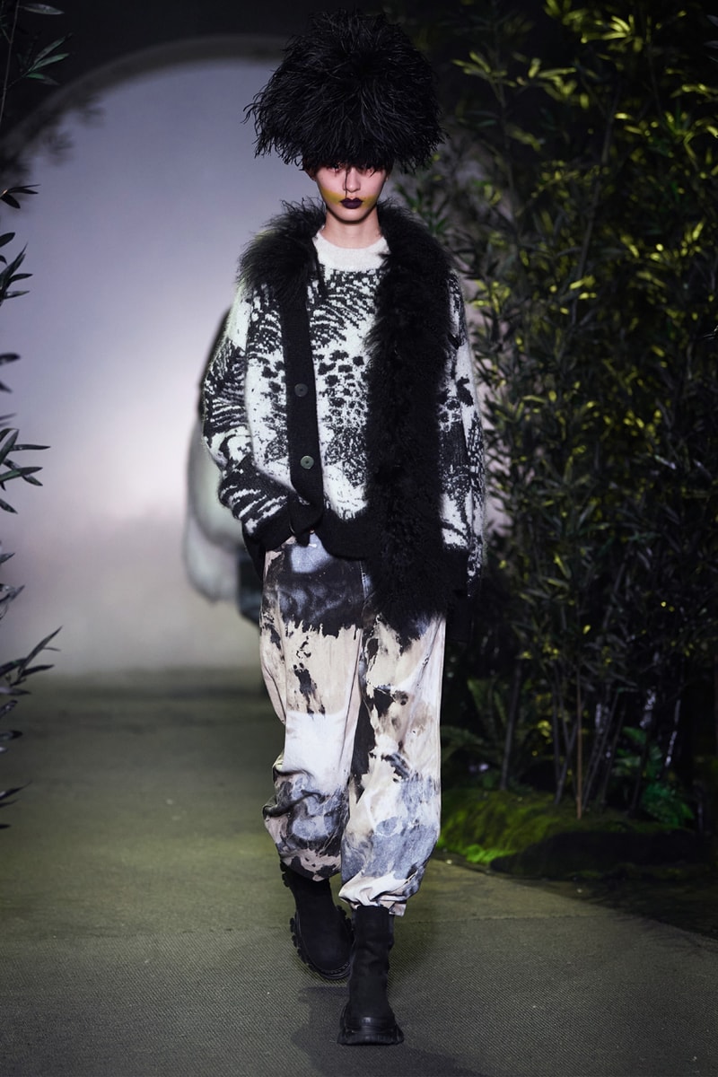 Angel Chen Fall/Winter 2021 Collection Runway show lookbook fw21 canada goose rombaut collaboration dragon lady boots jacket tie dye black white anna may wong daughter of butterfly actress