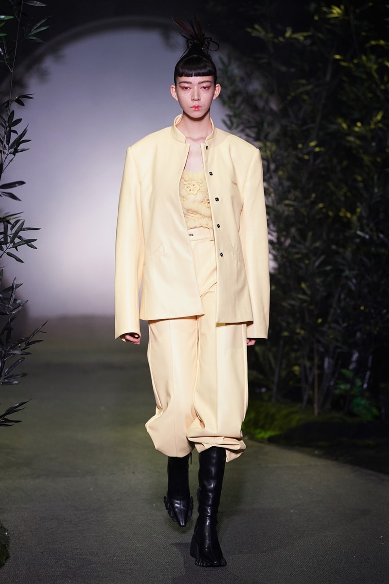 Angel Chen Fall/Winter 2021 Collection Runway show lookbook fw21 canada goose rombaut collaboration dragon lady boots jacket tie dye black white anna may wong daughter of butterfly actress