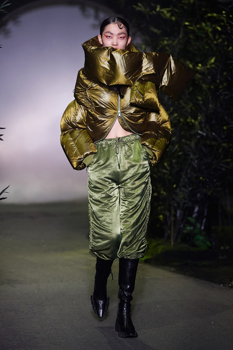 Angel Chen Fall/Winter 2021 Collection Runway show lookbook fw21 canada goose rombaut collaboration dragon lady boots jacket tie dye black white anna may wong daughter of butterfly actress