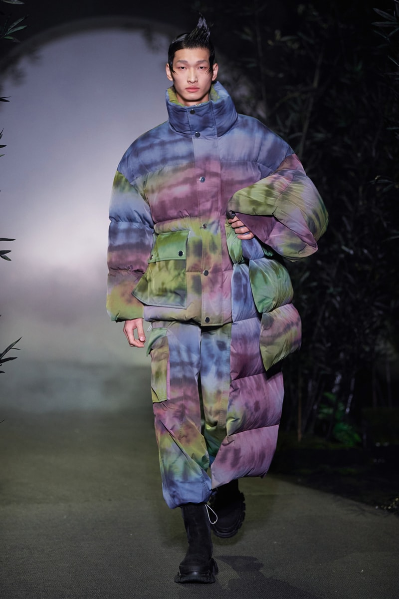 Angel Chen Fall/Winter 2021 Collection Runway show lookbook fw21 canada goose rombaut collaboration dragon lady boots jacket tie dye black white anna may wong daughter of butterfly actress