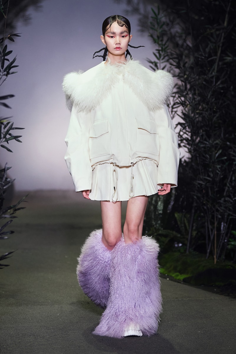 Angel Chen Fall/Winter 2021 Collection Runway show lookbook fw21 canada goose rombaut collaboration dragon lady boots jacket tie dye black white anna may wong daughter of butterfly actress