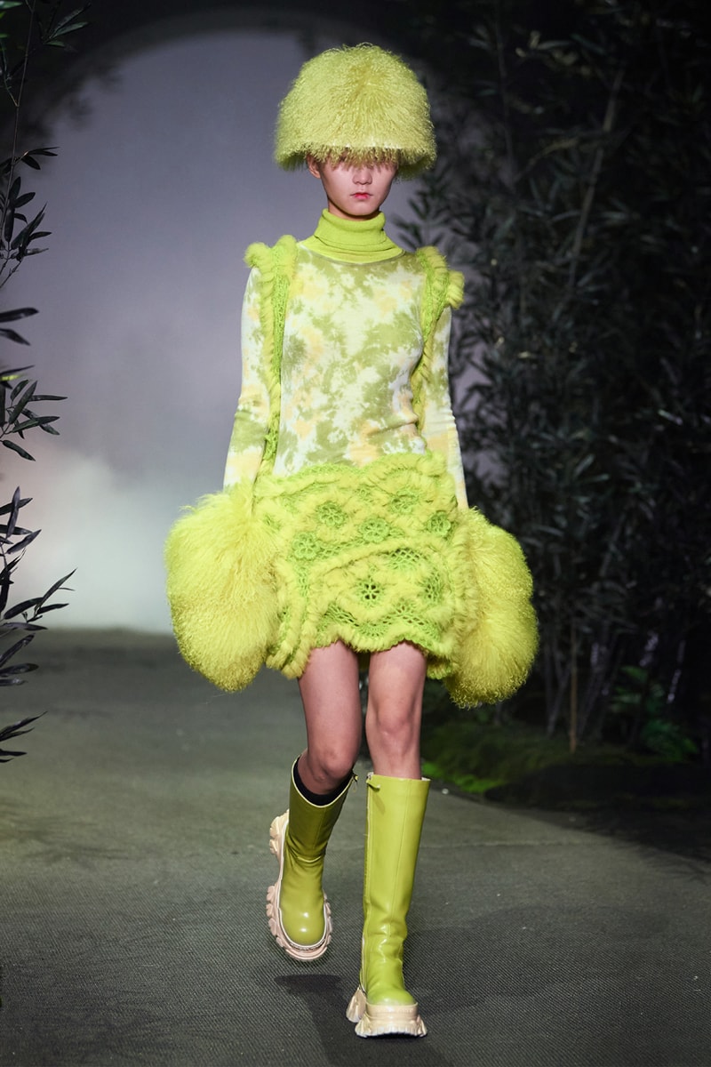 Angel Chen Fall/Winter 2021 Collection Runway show lookbook fw21 canada goose rombaut collaboration dragon lady boots jacket tie dye black white anna may wong daughter of butterfly actress
